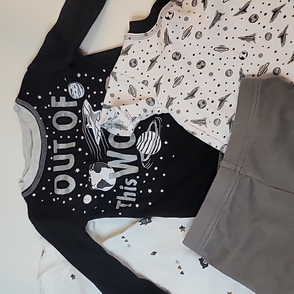 5/$30 Pajama Bundle 1 Set 1 Top 1 Bodysuit 1 Pants 1 Shorts - Picture 2 of 5